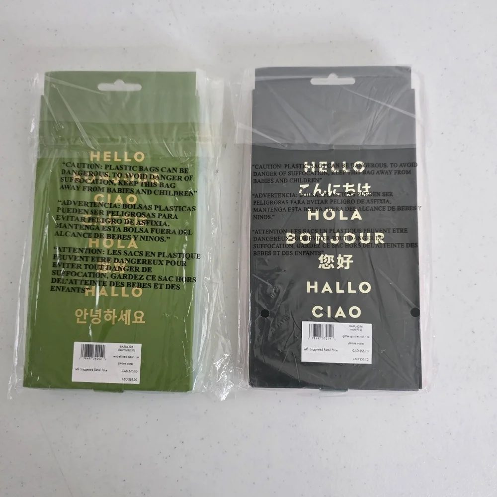 Two Kate Spade Iphone XS/X Cases Glitter Garden Cat and Embellished Clear